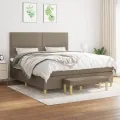 cadre de lit avec matelas Taupe 180x200 cm Tissu