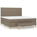 cadre de lit avec matelas Taupe 180x200 cm Tissu