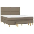 cadre de lit avec matelas Taupe 180x200 cm Tissu