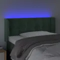 Tête de lit à LED Vert foncé 93x16x78/88 cm Velours