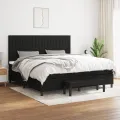 cadre de lit avec matelas Noir 200x200 cm Tissu