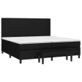 cadre de lit avec matelas Noir 200x200 cm Tissu