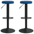 Tabourets de bar lot de 2 bleu velours
