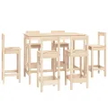 Ensemble de bar 7 pcs Bois de pin massif
