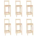 Ensemble de bar 7 pcs Bois de pin massif