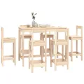 Ensemble de bar 7 pcs Bois de pin massif