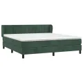 cadre de lit et matelas Vert foncé 180x200cm Velours
