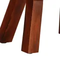 Banc saut de cheval 38 cm marron cuir véritable et manguier