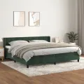 cadre de lit et matelas Vert foncé 200x200cm Velours