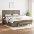 cadre de lit avec matelas Taupe 200x200 cm Tissu