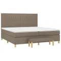 cadre de lit avec matelas Taupe 200x200 cm Tissu
