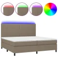 cadre de lit et matelas et LED Taupe 200x200cm Tissu