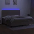 cadre de lit et matelas et LED Taupe 200x200cm Tissu