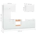 Ensemble de meubles de cuisine 7 pcs Blanc Aggloméré