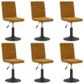 Chaises pivotantes à manger lot de 6 marron velours