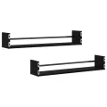 Étagères murales avec barres 2 pcs noir 80x16x14 cm