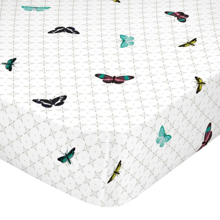 Drap housse HappyFriday Birds of paradise Multicouleur 180 x 200 x 32