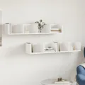 Armoires murales 2 pcs blanc 99x18x16,5 cm bois d'ingénierie