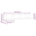 Armoires murales 2 pcs blanc 99x18x16,5 cm bois d'ingénierie