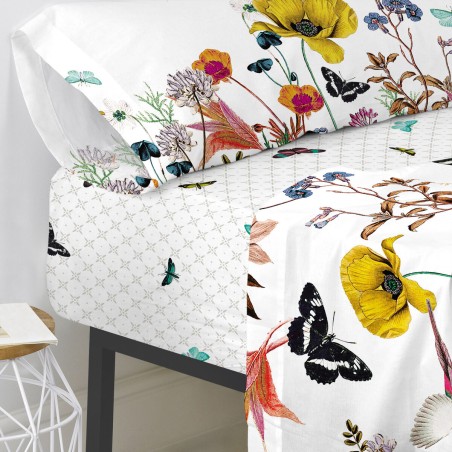 Drap housse HappyFriday Birds of paradise Multicouleur 180 x 200 x 32