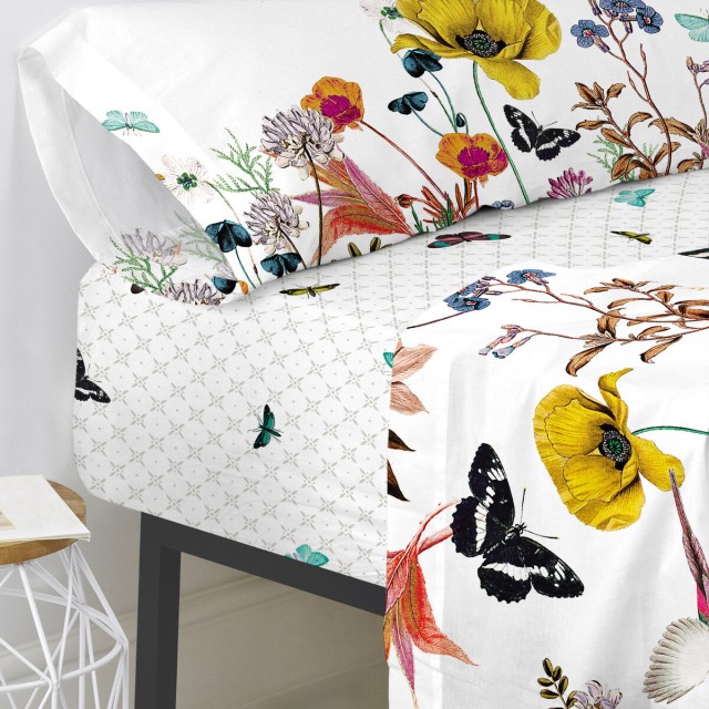 Fitted bottom sheet HappyFriday HAPPYFRIDAY Multicolour 28 x 2 x 38 cm