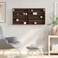 Armoire à vitrine chêne marron 100x8,5x50 cm bois d'ingénierie