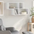 Étagère murale blanc 100x20x53 cm bois d'ingénierie