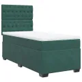 cadre de lit et matelas Vert foncé 80x200 cm Velours