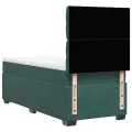 cadre de lit et matelas Vert foncé 80x200 cm Velours