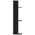 Étagère d'angle murale noir 36,5x36,5x140 cm bois d'ingénierie