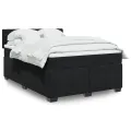 cadre de lit avec matelas Noir 140x200 cm Velours
