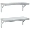 Étagères murales 2 pcs 50x23,5 cm argenté acier inoxydable