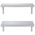 Étagères murales 2 pcs 50x23,5 cm argenté acier inoxydable