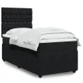 cadre de lit et matelas Noir 80x200 cm Velours