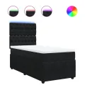 cadre de lit et matelas Noir 80x200 cm Velours