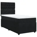 cadre de lit et matelas Noir 80x200 cm Velours