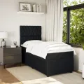 cadre de lit et matelas Noir 80x200 cm Velours