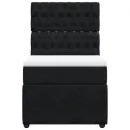 cadre de lit et matelas Noir 80x200 cm Velours