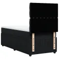 cadre de lit et matelas Noir 80x200 cm Velours