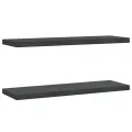 Étagères murales 2 pcs 75x23,5x3 cm noir acier inoxydable
