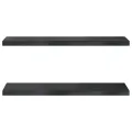 Étagères murales 2 pcs 75x23,5x3 cm noir acier inoxydable