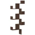 Étagère d'angle murale chêne marron 45x45x147cm bois ingénierie