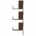 Étagère d'angle murale chêne marron 45x45x147cm bois ingénierie