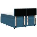 cadre de lit et matelas bleu 140x200 cm velours