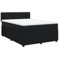 cadre de lit avec matelas Noir 140x190 cm Velours