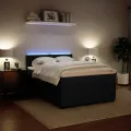cadre de lit avec matelas Noir 140x190 cm Velours