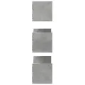 Étagères murales 3 pcs gris béton 58x18x18 cm bois d'ingénierie