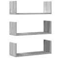 Étagères murales 3 pcs sonoma gris 58x18x18 cm bois ingénierie