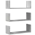Étagères murales 3 pcs sonoma gris 58x18x18 cm bois ingénierie