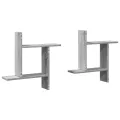 Étagères murales 2pcs sonoma gris 50x12x50 cm bois d'ingénierie